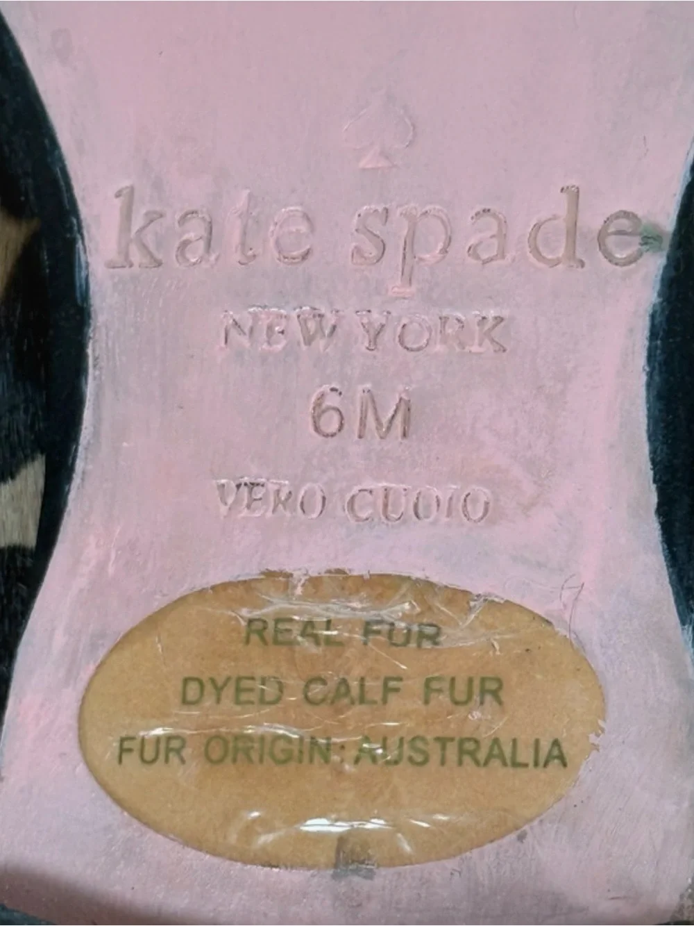 Kate Spade New York 'Cece Too' leopard print calf hair mule flats size 6m